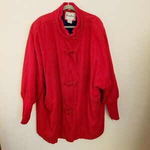 Vintage Komitor Red Corduroy 100% Cotton Heavy Stadium Jacket Size 4x* EUC